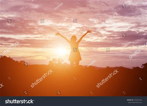 Silhouette Woman Pointing Finger Sky Stock Photo 475531444 | Shutterstock