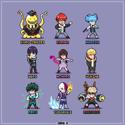 Anime Characters : r/PixelArt