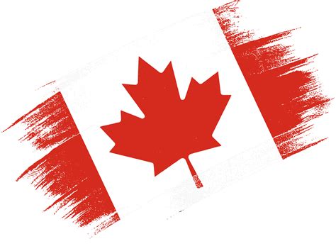 Canada flag with brush paint textured isolated on png or transparent ...