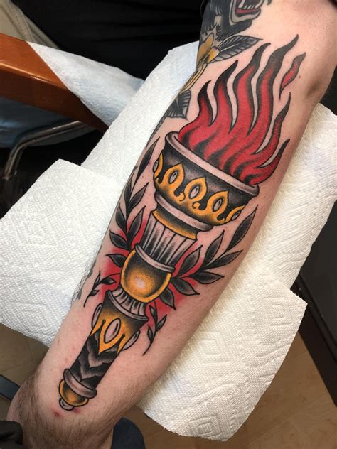 American Traditional Torch done by Andy Reach at Redemption Tattoos in ...