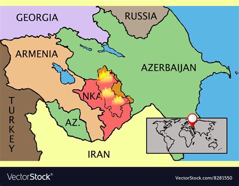 Nagorno karabakh republic map Royalty Free Vector Image