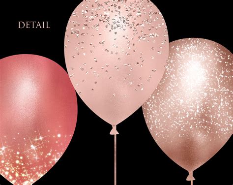 20 PNG Rose Gold Glitter Balloons Instant Download Design - Etsy