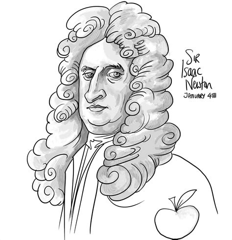 Sir Isaac Newton Drawing at PaintingValley.com | Explore collection of ...