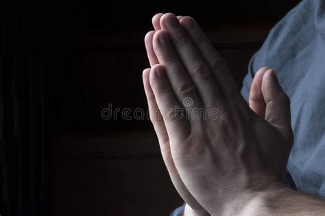 Hands Folded in Prayer. Hands of a Man. a Man is Praying Stock Image ...