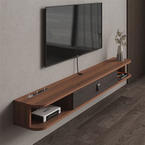 Pmnianhua Floating TV Shelf, 55'' Wall Mounted TV Stand Floating TV ...