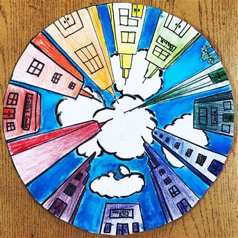 Mrs. Tobar on Instagram: "6th Grade “Perspective City Color Wheels” # ...