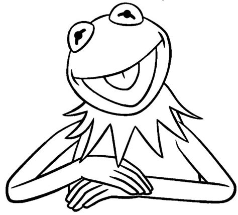 Kermit The Frog Sipping Tea Coloring Page - Thekidsworksheet