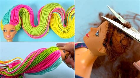 AMAZING HAIRSTYLE ~ DIY Barbie Hacks; Long Hair Rainbow - Video ...