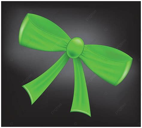 Realistic Green Ribbon Bow Depicted On A Dark Colored Background ...