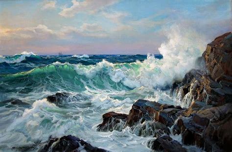 Pin by Grace Cherwek on Painting in 2019 | Seascape paintings, Sea art ...