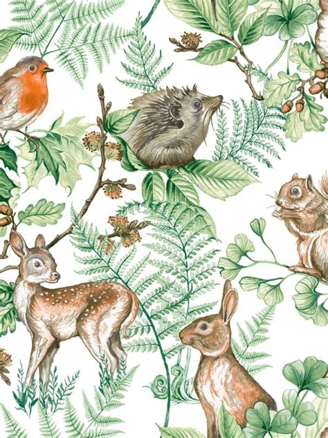 Woodland Animals Wallpaper Natural Graham & Brown 108569 | Woodland ...