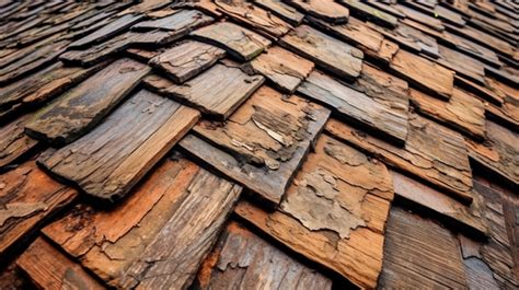 A Close Up Look At The Weathered Brown Shingle Texture On The Building ...