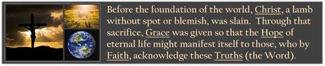 Exploring His Grace: What was "PREDESTINED" - Before the Foundation of ...