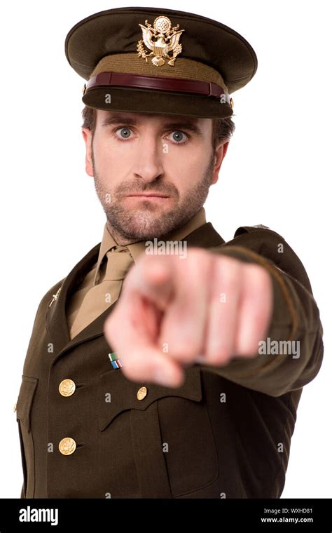 Army man in uniform pointing finger at you Stock Photo - Alamy