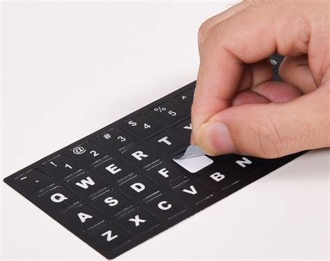 ENGLISH KEYBOARD STICKERS Black and White Letters for Qwerty Keyboards ...