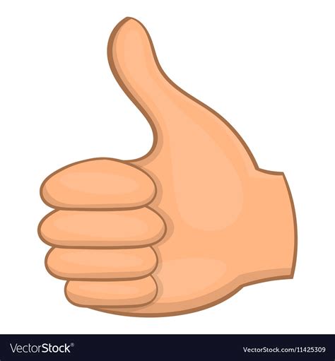 Hand showing thumbs up icon cartoon style Vector Image