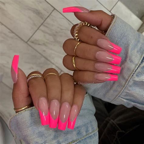 34 pink nail designs that'll give you all the inspo | Pink tip nails ...