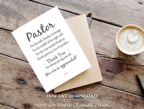 Pastor Appreciation Cards Free Printable