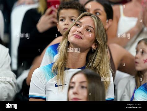 Anna Modler, fiance of England's Eric Dier, in the stands before the ...