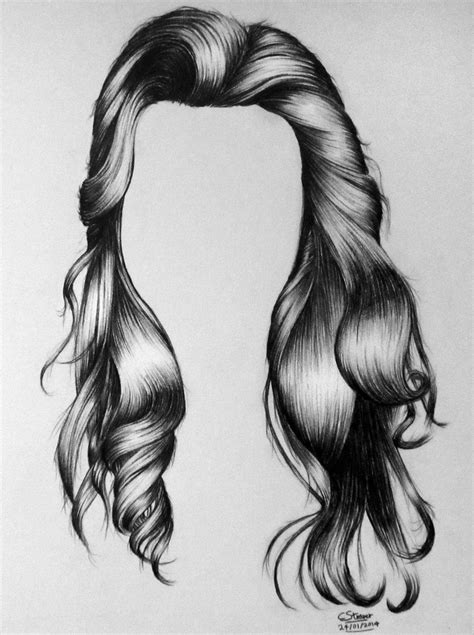 Front view, wavy/curled | Desenho de cabelo, Cabelo desenho, Esboço de ...