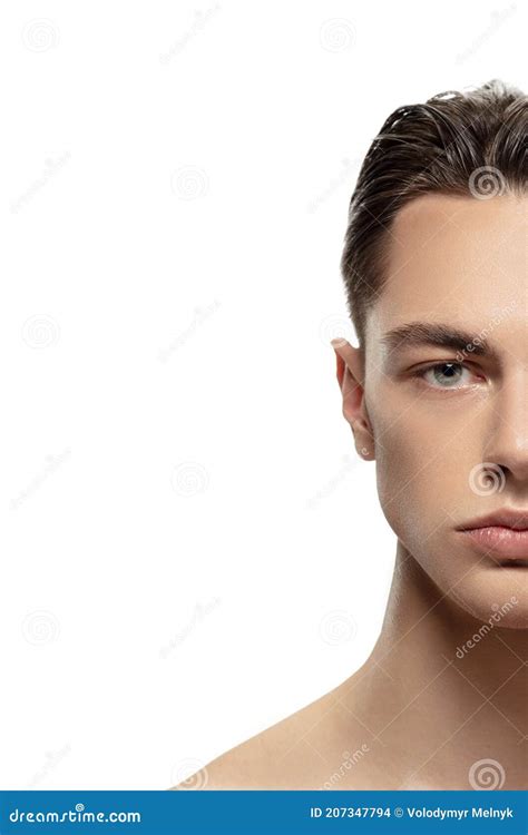 Portrait Of Young Man Isolated On White Studio Background. Caucasian ...