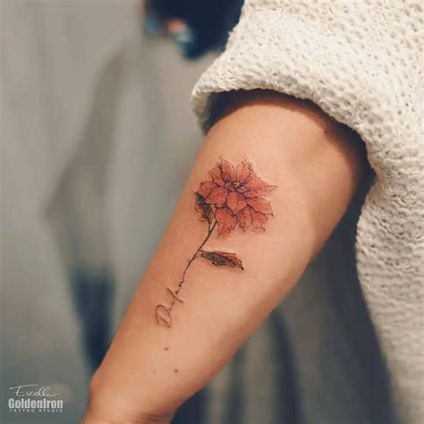 Poinsettia tattoo meaning and symbolism - MyTatouage.com