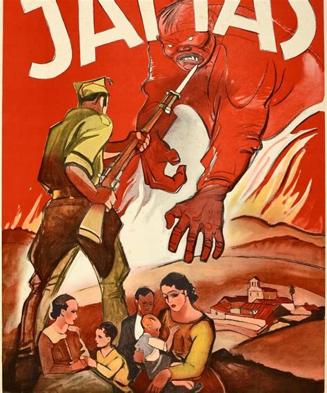 Original Vintage Anti Communist Spanish Civil War Propaganda Poster ...