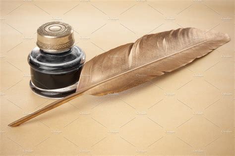 Golden quill pen on parchment | Quill pen, Quilling, Pen