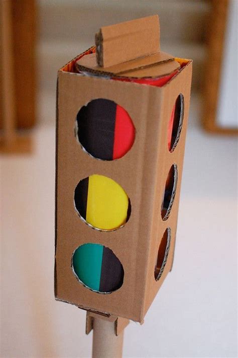 How to make a traffic light out of cardboard boxes...love this. Also ...