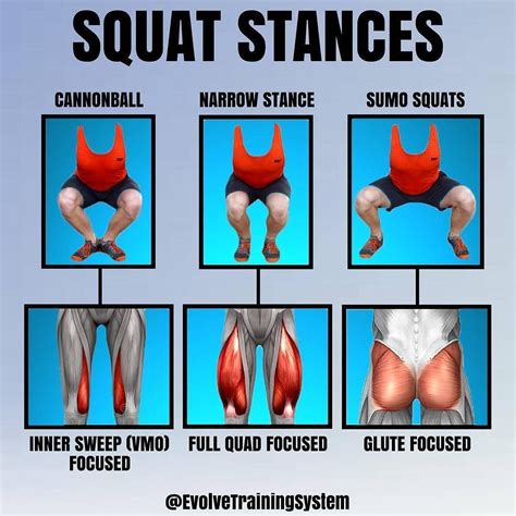 SQUAT STANCES By @EvolveTrainingSystem . Tired of hitting the same old ...