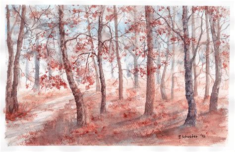 Autumn Forest Watercolor By Yulia Schuster | absolutearts.com