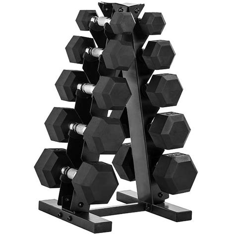 150-Pound Weight Set, 5-25 Lbs with Rack | Dumbbell set with rack ...