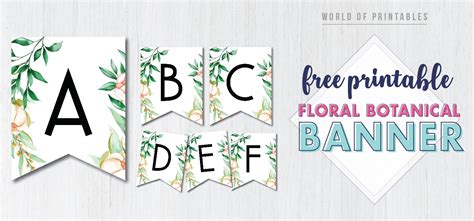 Free Printable Floral Botanical Banner - World of Printables