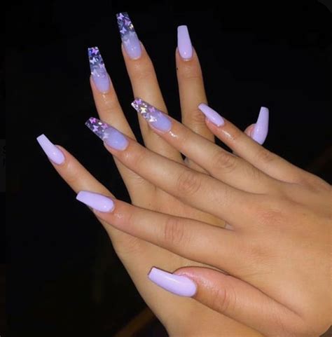 nails | fashion | style | design | art | Purple acrylic nails, Lavender ...