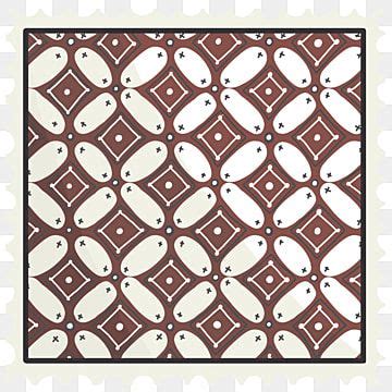 Indonesian Batik Pattern Stamp Brown Kawung Hand Drawn, Stamp, Batik ...