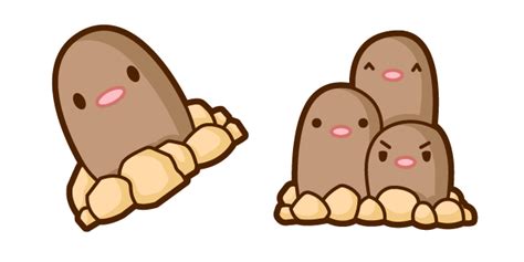 Cute Pokemon Diglett and Dugtrio Curseur – Custom Cursor