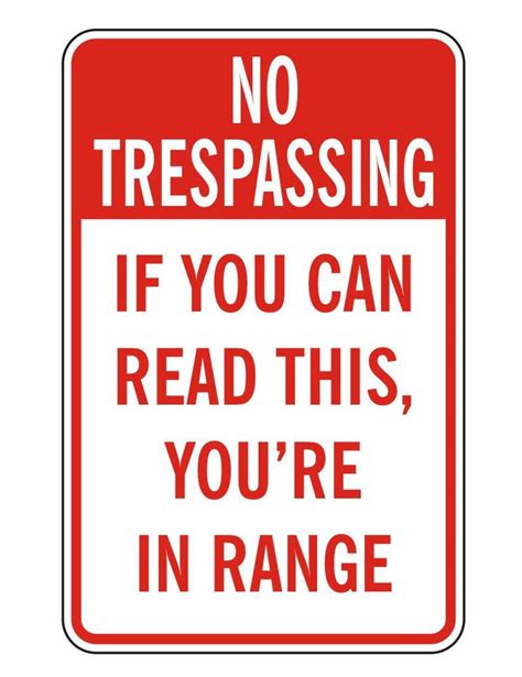 No Trespassing Sign - You're In Range 14" x 9" Security Trespass Posted ...