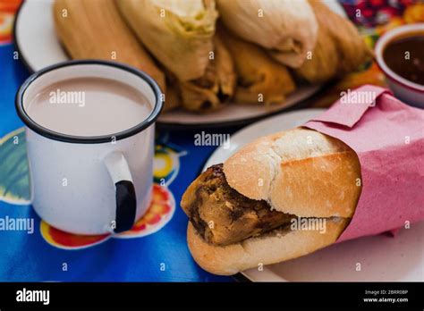 torta de tamal, tamales mexico, mexican food in mexico city Stock Photo ...