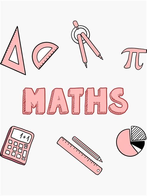 "pink maths school subject sticker pack" Sticker for Sale by ...