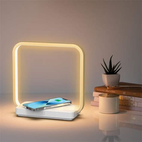 West & Arrow Desk Lamp Wireless Charger, Square, White/Gold | Canadian Tire