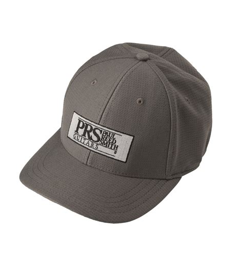 PRS Block Logo Fitted Baseball Hat, Grey L/XL - Marshall Music