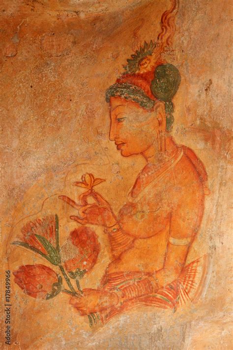 Sigiriya frescoes Stock Photo | Adobe Stock