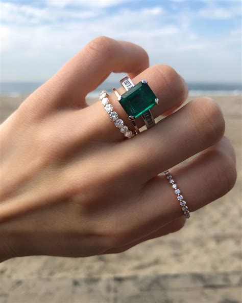 Vintage 4.58ct Emerald Engagement ring in 2020 | Green engagement rings ...