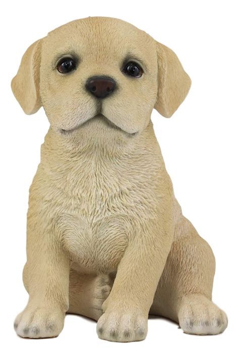 Ebros Realistic Sitting Adorable Labrador Puppy Statue 6.75" Tall Pet ...