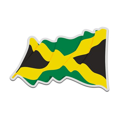 Jamaica Waving Flag Jamaican Reggae Vinyl Decal Sticker (LH) V4 ...