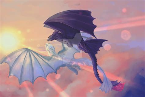 Toothless and Light Fury fanart by Sutsukichan on DeviantArt