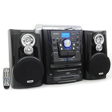 Jensen Bluetooth 3-Speed Stereo Turntable and 3 CD Changer with Dual ...