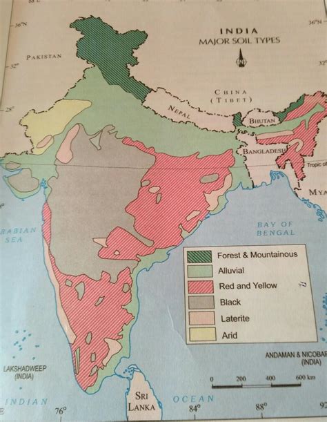 Major Soil Types India Outline Map