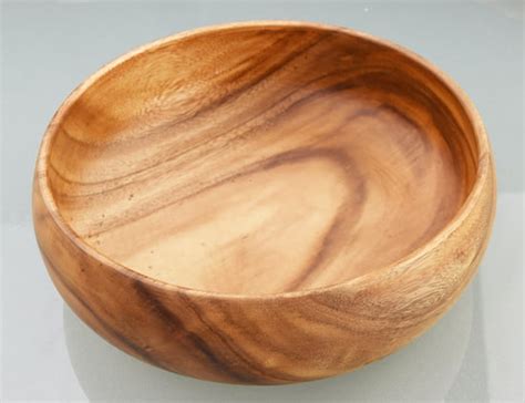 Acacia Wood Round Calabash Serving Bowl , 12" x 4" | Acaciaware