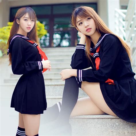 2 Pcs/Set JK Japanese School Sailor Uniform Fashion School Class Navy ...